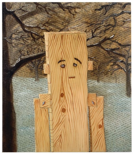Sean Landers, Plank Boy,&nbsp;2000, Oil on linen, 55 x 47 in, 139.7 x 119.4 cm&nbsp; &nbsp; &nbsp; &nbsp;&nbsp;