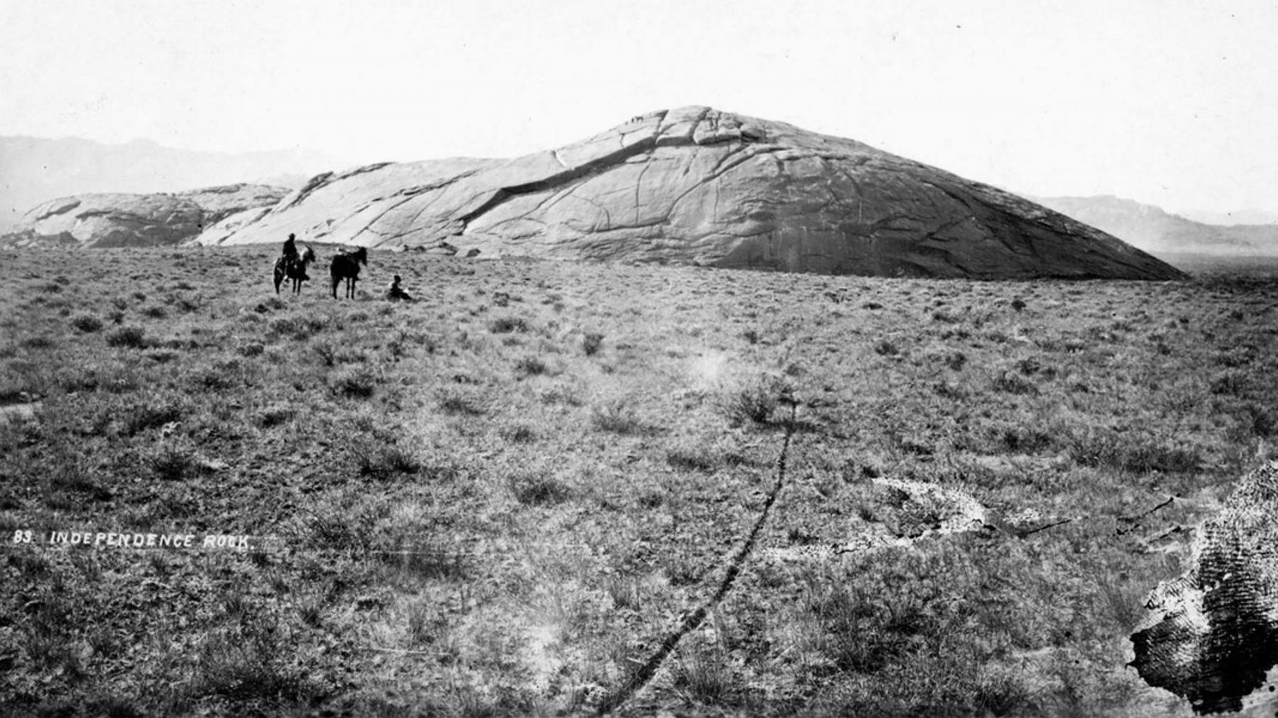 Independence Rock, from the Northwest, 1870. Photo: William Henry Jackson.