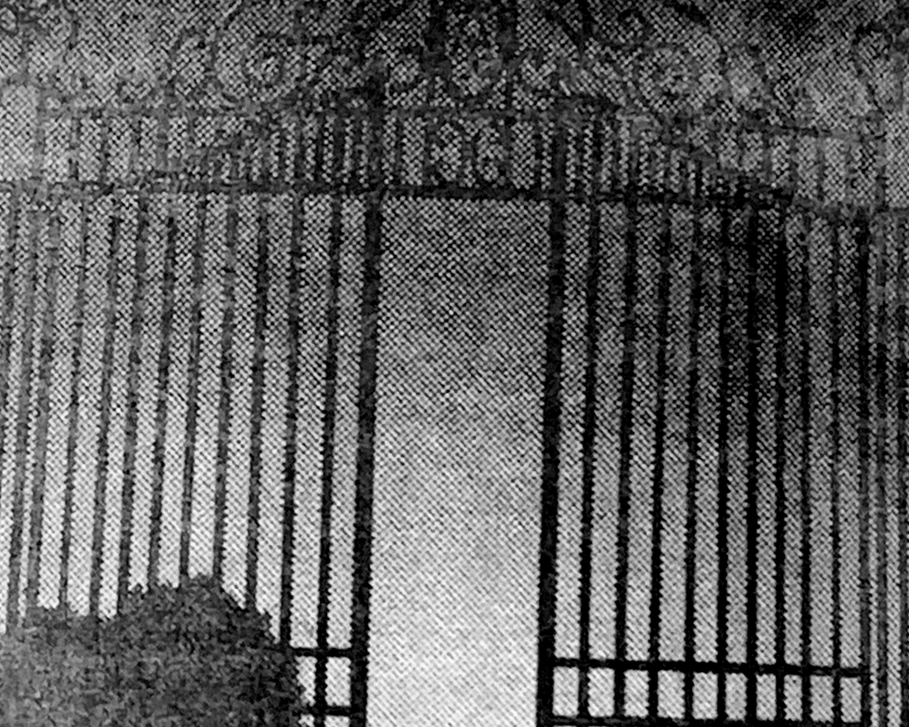Newspaper clipping of a gate, Notebook, Fall 1984