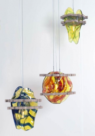 Untitled 2005 Set of three glass lamps