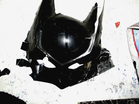 Photograph of Batman mask by Pensato, 2005.