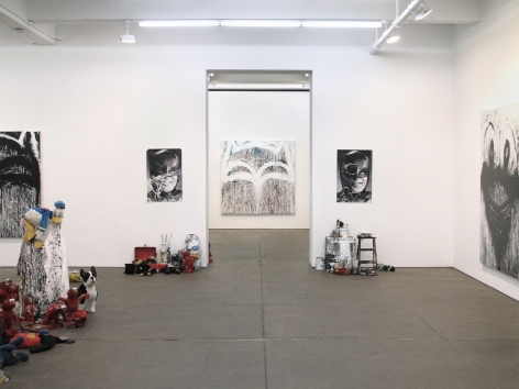 Installation view, Joyce Pensato, Petzel, New York, 2008.